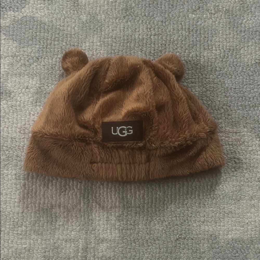 UGG Kids Plush Bear Hat in Brown